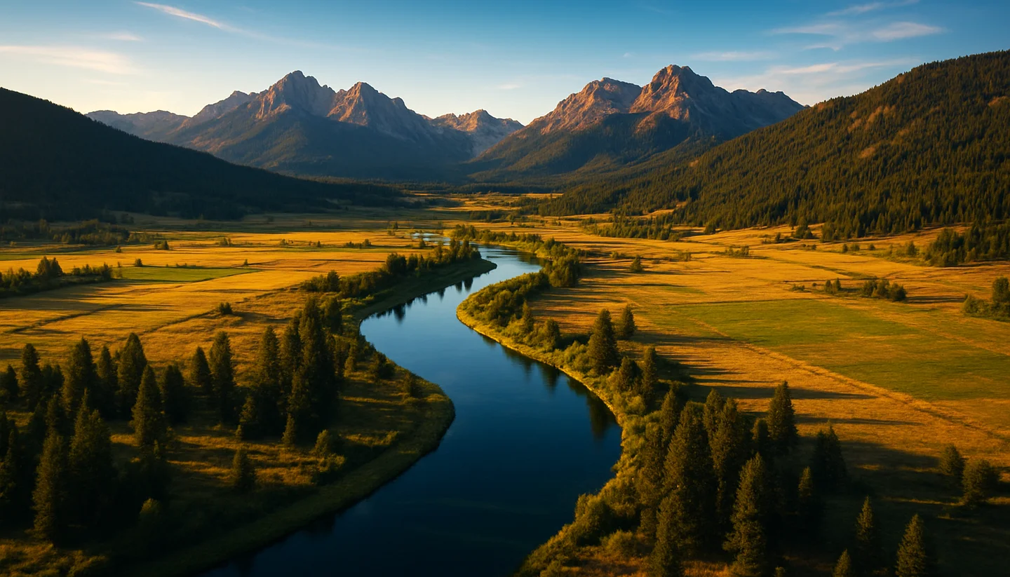 Photorealistic Idaho land setting